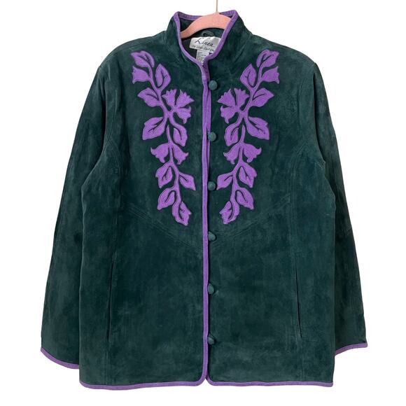 Vintage Linea Louise Dell Olio Jacket Womens Large Suede Leather Fairy Boho - Picture 1 of 10